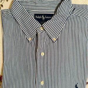 Ralph Lauren Blue Striped Button-Down Shirt